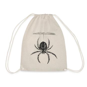 Cross spider spider on the thread - Drawstring Bag - nature - Front