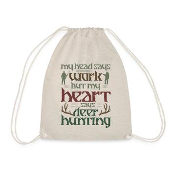 Buck Deer Hunting Hunter My Head - Drawstring Bag - nature - Front