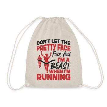 Running Runner Half Marathon Girl - Drawstring Bag - nature - Front