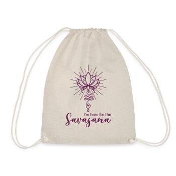 Yoga Unalome mit Lotusblüte Here For The Savasana - Turnbeutel - Natur - Vorne