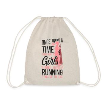 Running Runner Half Marathon Girl - Drawstring Bag - nature - Front