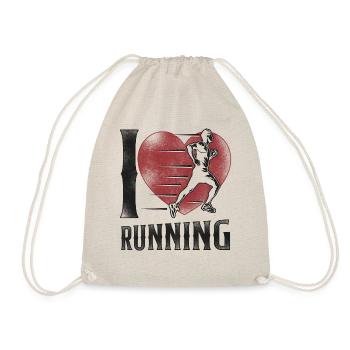 Running Runner Half Marathon Heart - Turnbeutel - Natur - Vorne