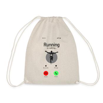 Running Runner Half Marathon Phone - Drawstring Bag - nature - Front