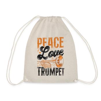 Trumpet Player Girl Vintage Peace - Turnbeutel - Natur - Vorne