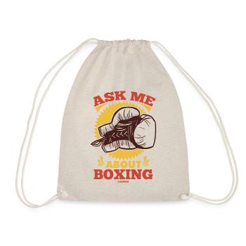 Ask Me About Boxing - Drawstring Bag - nature - Front