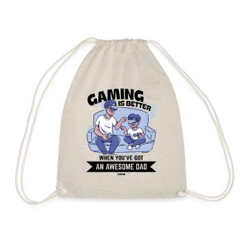 Father Papa Son Child Father's Day Gift - Drawstring Bag - nature - Front