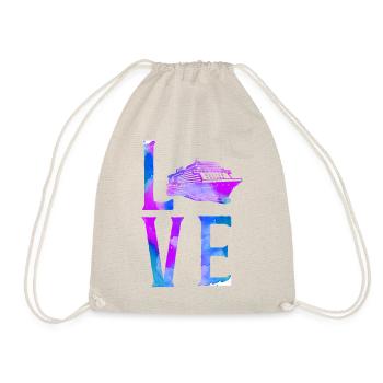 Cruise Ship Vacation Watercolor - Drawstring Bag - nature - Front