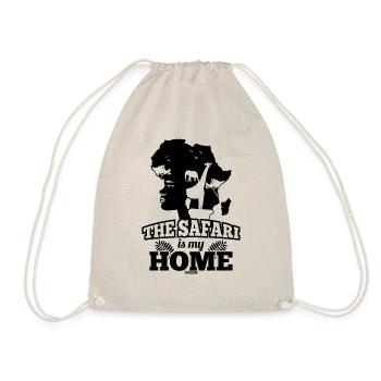 Safari Home Africa Saying Gift - Drawstring Bag - nature - Front