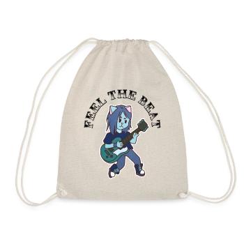 Cat plays guitar - Drawstring Bag - nature - Front