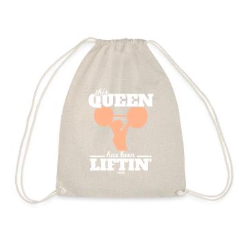 Weightlifting Woman Workout Dumbbell - Drawstring Bag - nature - Front
