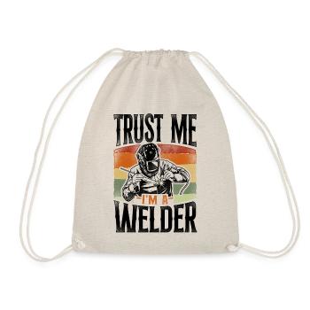 Welder Welding Vintage Retro Trust - Drawstring Bag - nature - Front