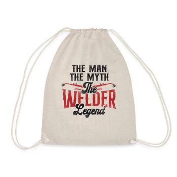 Welder Welding Dad Father Vintage - Drawstring Bag - nature - Front