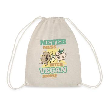 Don't mess with vegan moms - Drawstring Bag - nature - Front
