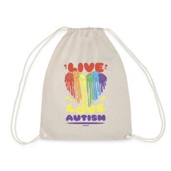 Love Life Autism Heart Asperger's Syndrome - Drawstring Bag - nature - Front
