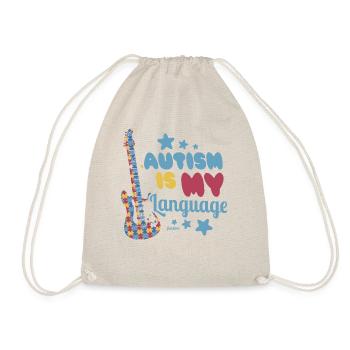 Autism is my language Autistic Asperger's - Drawstring Bag - nature - Front