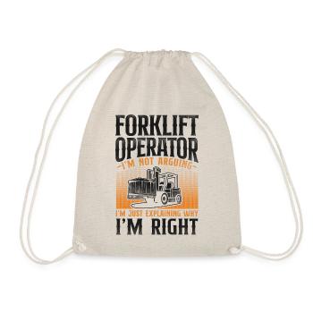 Certified Forklift Truck Operator - Drawstring Bag - nature - Front