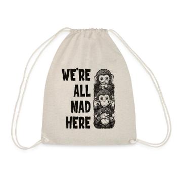 Three monkeys See nothing, say nothing, hear nothing - Drawstring Bag - nature - Front
