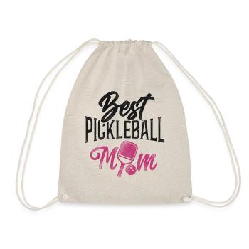 Pickleball Mom Mother Best - Drawstring Bag - nature - Front