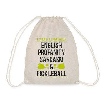 Pickleball I Speak 4 Languages - Drawstring Bag - nature - Front
