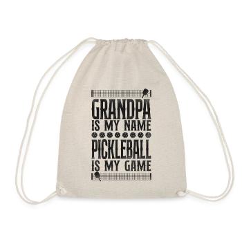 Pickleball Grandpa Grandpa Is My - Drawstring Bag - nature - Front
