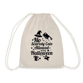 Cat Fear Halloween Horror Witch Hat - Drawstring Bag - nature - Front