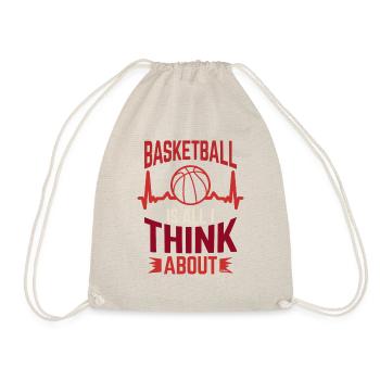 Basketball Kardiogramm Herzschlag Geschenk - Turnbeutel - Natur - Vorne