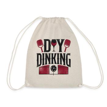 Pickleball Pun Wine Day Dinking - Drawstring Bag - nature - Front