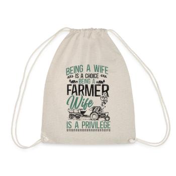 Farming Farmer Wife Tractor - Drawstring Bag - nature - Front