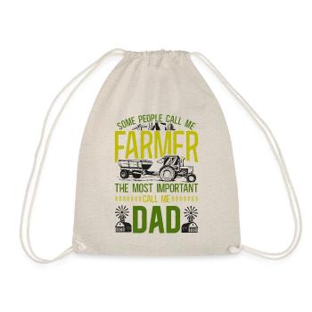 Farming Farmer Dad Father Tractor - Drawstring Bag - nature - Front