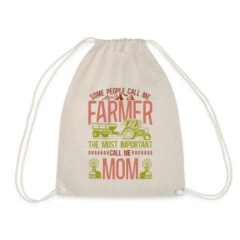 Farming Farmer Mom Mother Tractor - Turnbeutel - Natur - Vorne