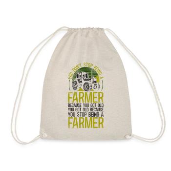 Farming Farmer Retired Grandpa - Drawstring Bag - nature - Front