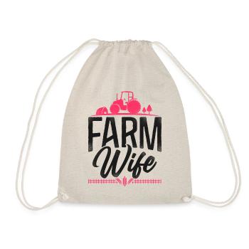 Farming Farmer Wife Tractor - Drawstring Bag - nature - Front