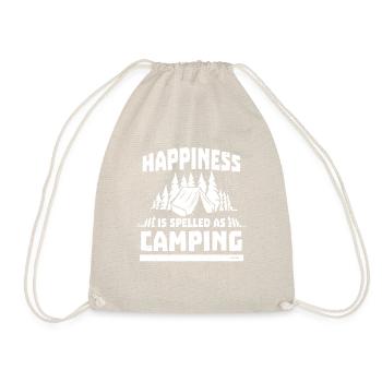 Campingspruch Wald Zelt Natur Outdoor - Turnbeutel - Natur - Vorne