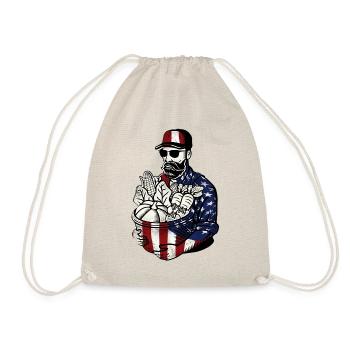 Farming Farmer American Flag Us - Drawstring Bag - nature - Front