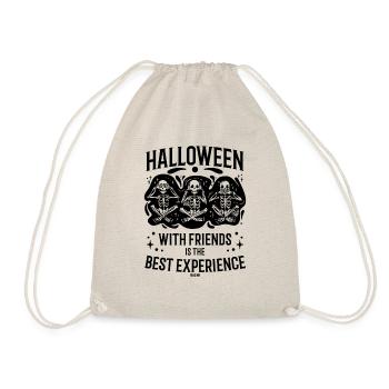 Halloween Skelett Freunde Spruch - Turnbeutel - Natur - Vorne