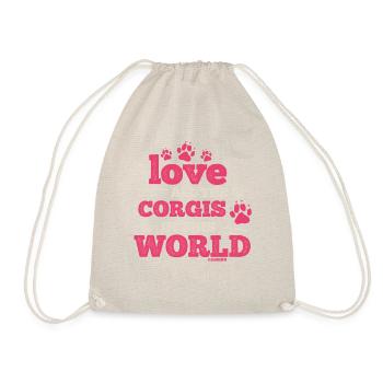 Liebe alle Corgis in der Welt - Turnbeutel - Natur - Vorne