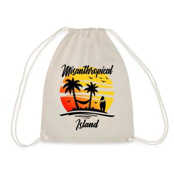 Misanthropical Island Funny Sarcasm Palms - Drawstring Bag - nature - Front