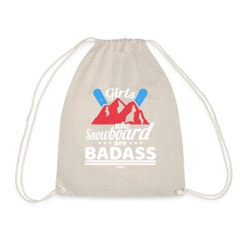 Girls Who Snowboard Are Badass - Turnbeutel - Natur - Vorne
