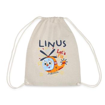 Linus Helicopter Child Motif Children Birthday - Drawstring Bag - nature - Front