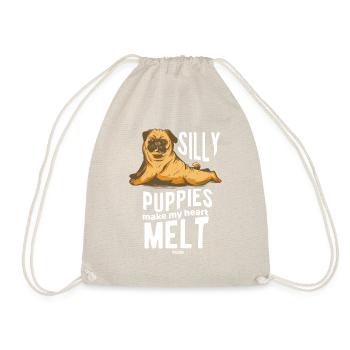 Silly Puppies Make My Heart Melt - Drawstring Bag - nature - Front