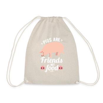 Freunde Schweine Freundschaft vegan - Turnbeutel - Natur - Vorne
