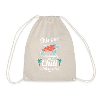 Turtle Woman Girl Child Baby - Drawstring Bag - nature - Front