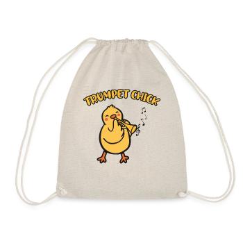 Trumpet Player Girl Chicken - Drawstring Bag - nature - Front