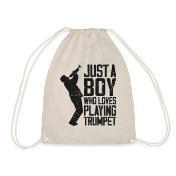 Trumpet Player Vintage Just A Boy - Turnbeutel - Natur - Vorne