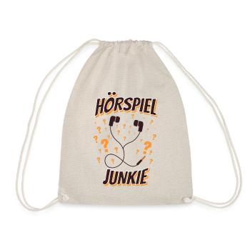 Kopfhörer Fragezeichen Hörbuch Hörspiel Junkie - Turnbeutel - Natur - Vorne