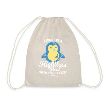 cute penguin can't fly - Drawstring Bag - nature - Front