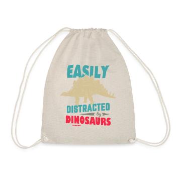 Easily Distracted By Dinosaurs - Drawstring Bag - nature - Front