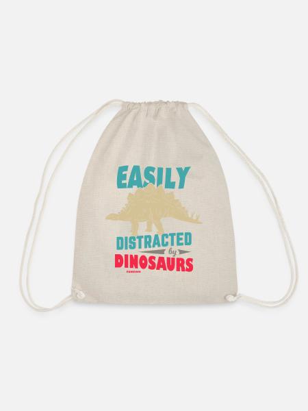 Easily Distracted By Dinosaurs - Turnbeutel - Natur