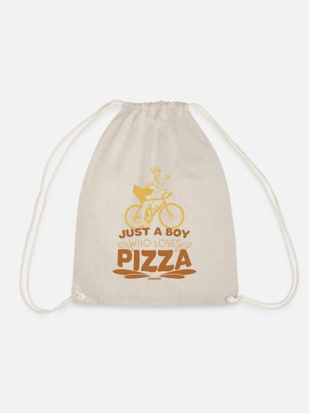 Just A Boy Who Loves Pizza Fahrrad Mountainbike - Turnbeutel - Natur