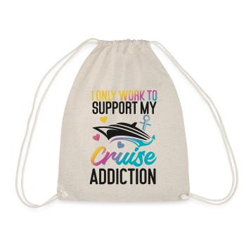 Cruise Ship Vacation I Only Work - Drawstring Bag - nature - Front
